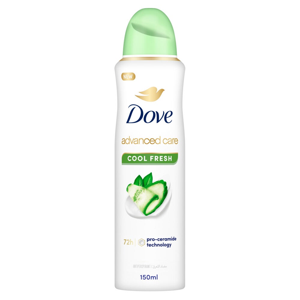 Dove Advanced Care, Antiperspirant Deodorant Spray, Cool Fresh, 72H Sweat & Odor Protection & Moisturizes with Pro-Ceramide Technology, 150ml